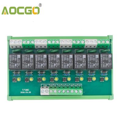 China 8 Channel 10A 250VAC/30VDC DIN Rail Mount Sealed Relay Module for sale