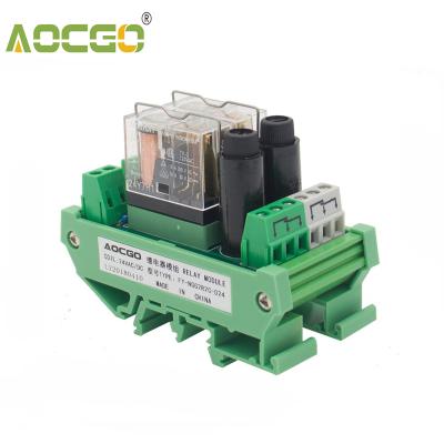 China 2 Channel 1 SPDT DIN Rail Sealed Mount OMRON G2R 24V DC/AC With Fuse Interface Relay Module for sale