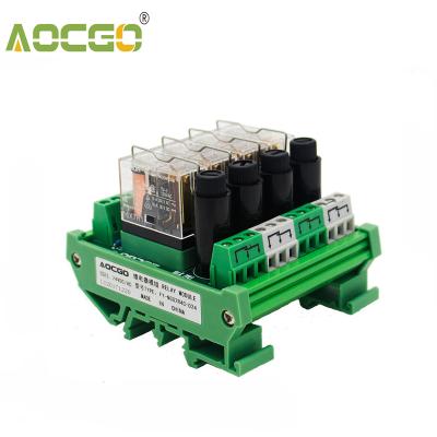 China 4 Channel 1 SPDT DIN Rail Sealed Mount OMRON G2R 24V DC/AC With Fuse Interface Relay Module for sale