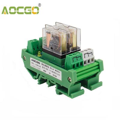 China 2 Channel 1 SPDT DIN Rail Mount OMRON G2R 12V DC/AC Interface Compact Housing Relay Module for sale