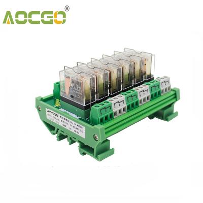 China 6 Channel 1 SPDT DIN Rail Mount OMRON G2R 12V DC/AC Interface Compact Housing Relay Module for sale