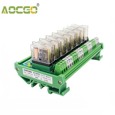 China 8 Channel 1 SPDT DIN Rail Mount OMRON G2R 24V DC/AC Interface Compact Housing Relay Module for sale