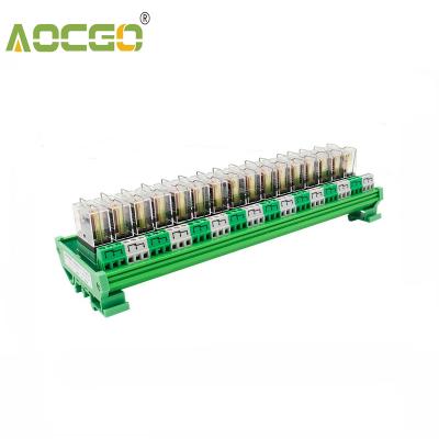 China 16 Channel 1 SPDT DIN Rail Mount OMRON G2R 24V DC/AC Interface Compact Housing Relay Module for sale