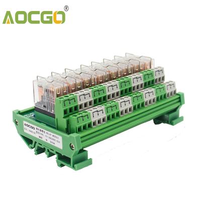 China 8 Channel DPDT DIN Rail Mount Sealed Relay Module OMRON G2R-2 5A 250VAC/30VDC for sale