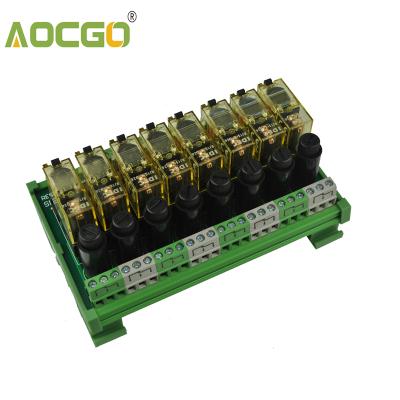 China Compact Slot 8 Channel 1 SPDT DIN Rail Mount IDEC RJ1S With Fuse Interface Relay Module for sale