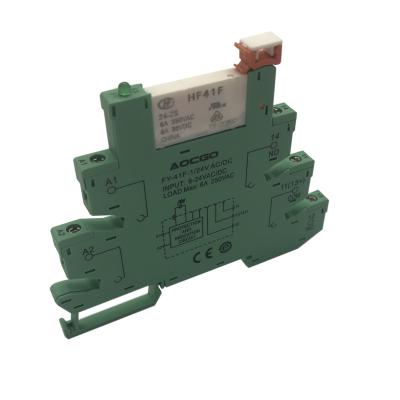 China PLC 6A 1 NO+1 OR 24VDC/AC Input/Output Port Electromagnetic Contact Interface Sealed Slim Relay Module for sale