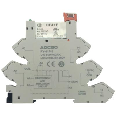 China PLC 6A 1 NO+1 OR 24VDC/AC Input/Output Port Electromagnetic Contact Interface Sealed Slim Relay Module for sale