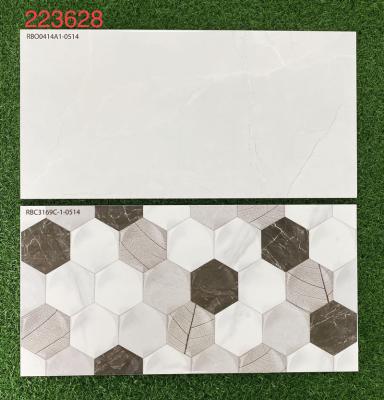 China 30x60/30x45cm Ceramic Tile Production House Glazed Metal Front Wall Tiles Design Kitchen Wall Tiles for sale