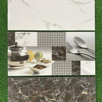 China 30x60/30x45cm Ceramic Tile Production House Glazed Metal Front Wall Tiles Design Kitchen Wall Tiles for sale