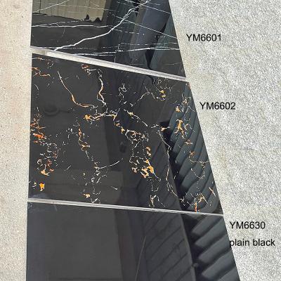 China Modern BLACK living room polished tile 60x60cm polished glossy floor tiles for sale