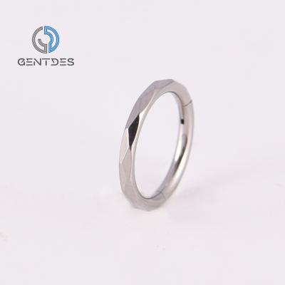 China Trendy Minimalist Titanium Hinged Ring Nose Segment Ring Nose Circle Nose Stud Piercings Fashion Jewelry ASTM F136 for sale