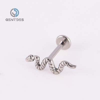 China Best Selling FASHIONABLE G23 F136 Nose Women Piercing Men Titanium Tragus Pinna Lip Cartilage Snake Ear Segment Nose Piercing Body Jewelr for sale