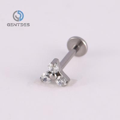 China FASHIONABLE ASTM F136 Titanium Body Piercing Internal Nose Ring Labret Lip Earrings Labret Ring For Unisex Wire Zircon Helix Jewelry for sale