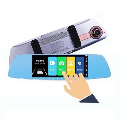 China 1080P Rearview Mirror Camera Plastic Car Night Vision Starlight Touch Screen 7inch Dual Lens Video Recorder Russia for sale