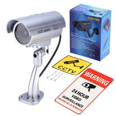 China Indoor Outdoor Battery Operated Flashing Fake Camera Security Surveillance Waterproof/Waterproof CCTV Dummy Camera Led Light IR Bullet Camcorder for sale