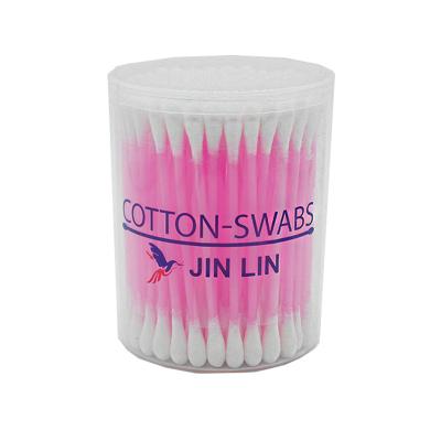 China 100pcs Disposable Soft Plastic Makeup Tools Colorful Qtips Cotton Swabs For Ears for sale