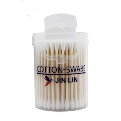 China Disposable High Quality Organic Cotton Double End Makeup Qtips For Makeup for sale