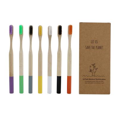 China Disposable Professional Biodegradable Bristles Organic Natural Charcoal Charcoal Infused Cheap Bamboo Toothbrush for sale