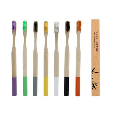 China Biodegradable Eco Friendly Organic Bamboo Toothbrush Logo Bamboo Toothbrush Cleaning Custom Replacement for sale