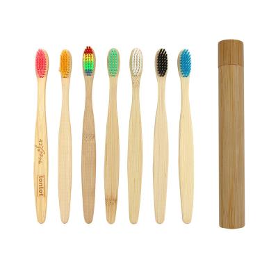 China Wholesale Biodegradable 100% Natural Organic Degradable Biodegradable Eco-Friendly Soft Stiffeners 8 Packs Set OEM Bamboo Toothbrush for sale