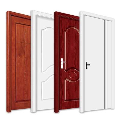 China Windproof Polymer MDF Interior Wooden Solid Wood Doors , Melamine Wood Door for sale