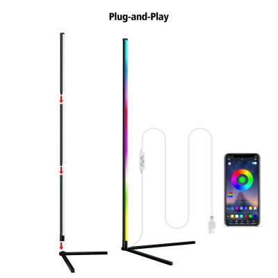 China Smallest HSONG LED RGB Floor Table Floor Lamp Modern Indoor Ambient Bracket Changing Light Color Corner Modern Smallest for sale