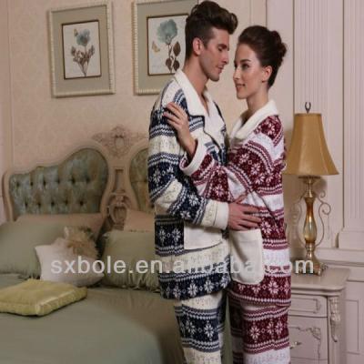 China Breathable TWO WINGS coral fleece pajamas adult fleece pajamas couple pajamas for sale