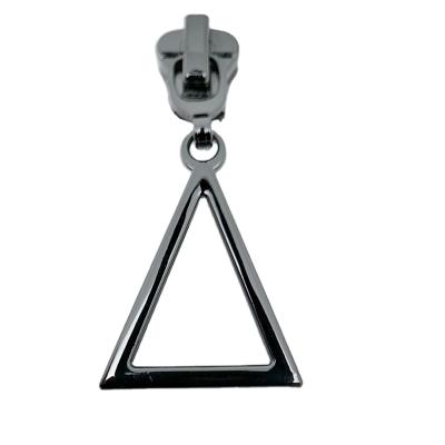 China Nickel Free Custom Triangle Zipper Puller, Garment Metal Zipper Puller Slider Brand Logo, Bag Key Zipper Puller Customized for sale