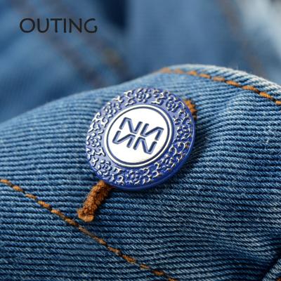 China Nickel free paint color OEM moving metal jeans button for denim pants jacket. chinese style for sale