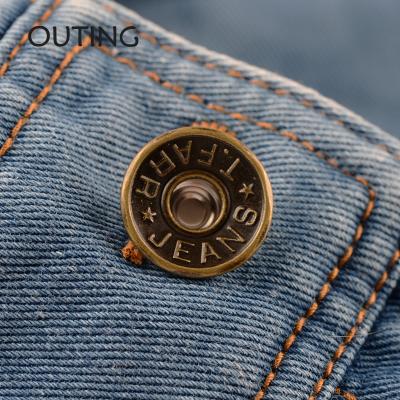 China OEM Customized Nickel Free Antic Brass Leg Metal Jeans Buttons For Denim Pants Jacket for sale