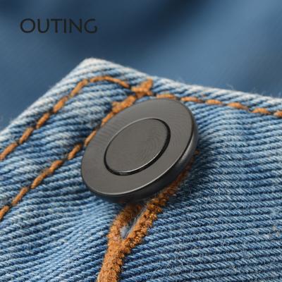 China Nickel Free Matte Black Metal Movable Jeans Buttons For Denim Pants Apparel Customized Design for sale