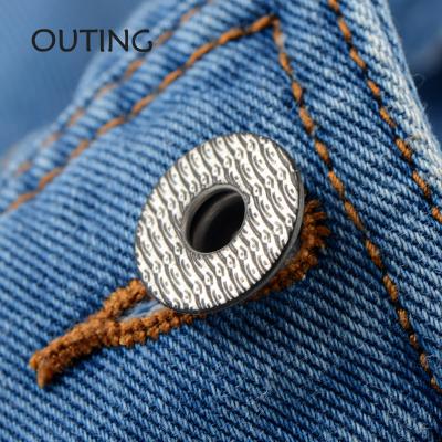 China Nickel Free OEM Customized Vintage Nickel Metal Leg Jeans Button For Denim Pants Clothing for sale