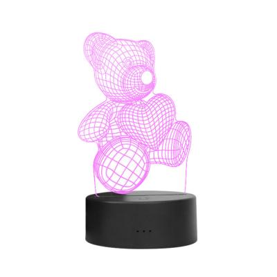 China Beautiful Anime 3d Visual Led Illusion Modern Night Light Multicolor Changing 3D Night Light for sale