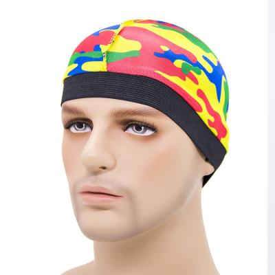 China Other Hot Designer Spandex Compression Cap Silky Satin Wave Cap Durag Custom For Men Durags And Wave Caps for sale