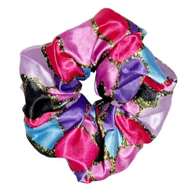 China Custom Printed Silk Scrunchie Soft/Comfortable/Eco-Friendly Hair Accessories Girls Hair Bands Big Elastic Oversized Satin Scrunchies for sale