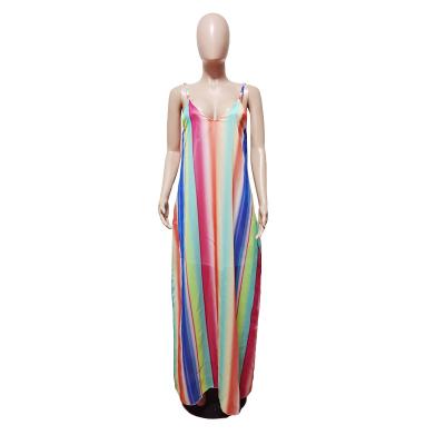 China Wholesale Fashion Breathable Colorful Sleeveless Chiffon Sunko Female Long Dress Plus Size Beach Dresses For Women Elegant Casual Summer for sale