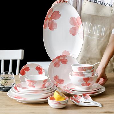 China Western factory new ceramic porcelain Japanese and Korean style household tableware creative tableware set for sale