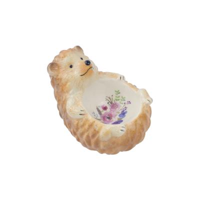 China New Factory Europe Style Custom Animal Hedgehog Shape Ceramic Chicken Egg Holder Egg Cup for sale