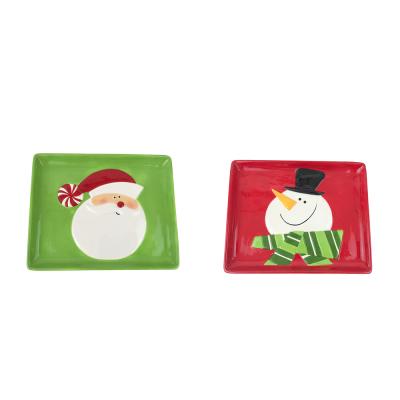 China Europe Style New Factory Custom Ceramic Christmas Dinner Plate Dishes for sale