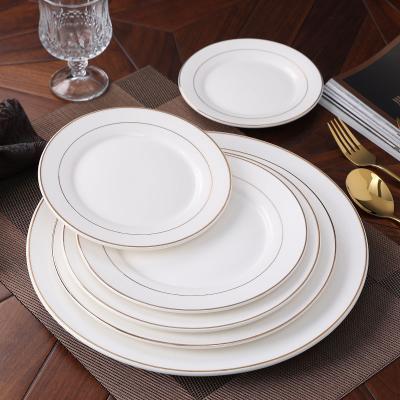 China Sustainable Custom Printed Ceramic Luxury Rustic Porcelain Restaurant Dinner Dishes Dinner Dishes for sale