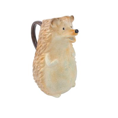 China Europe Style Animal Hedgehog Hot Water Kettle Milk Jug Decorative Large Ceramic Jug With Handle for sale