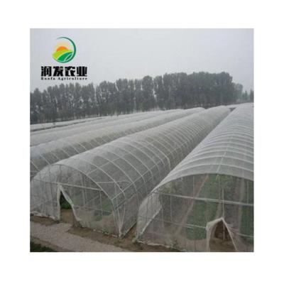 China Intertropical agricultural single-span pest control net greenhouse of vegetable cultivation etc. 8*45m/green or black sunshade net greenhouses for sale