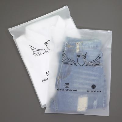 China Customized Printed Ziplock Bag Packaging Moisture Proof Clothes Customized Zipper Bag Recyclable Logo Frosted Plastic T-shirt Bag for sale