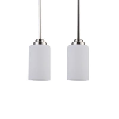 China Modern 1 - Light Mini Pendant Lighting Ceiling Fixture With Brushed Nickel Finish Frosted Glass Shades for sale