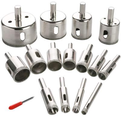 China Tile Diamond Drill Bit Set Hole, 15PCS Hole Saw Set for Glass, Marble, Granite Stone for sale