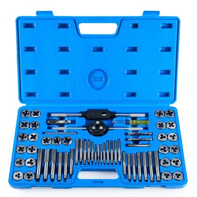 China Tap and die set 60-Pc Master Tap and Die Set Include SAE Inch Size #4 to 1/2 and Metric Size M3 to M12 with Complete Accessories and Storage for sale