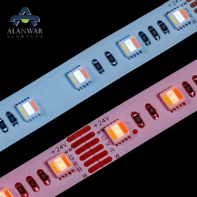 China Residential Low Power Residential Neon Lights 24V 22W SMD5050 RGB+TW Led Strip Lighting for sale