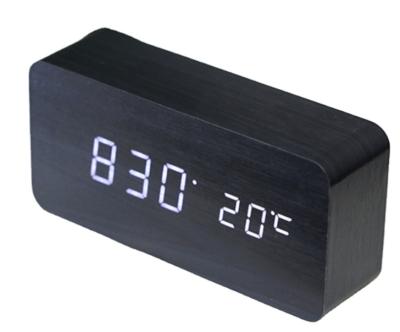 China Factory Direct Digital Wood Led Clock Radio Alarm Clock Speaker Hotel Desk Clock Bedside Desk Calendar Alarm Clock for sale