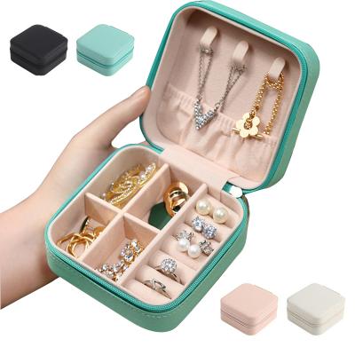 China Morden 2021 new minicustom small jewelry box ODM &OEM jewelry box necklace ring storage leather storage box for sale