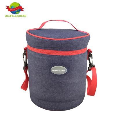 China Eco - Friendly Eco - Friendly Blue Denim Cotton Lunch Cooler Bag for sale